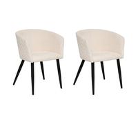 Lot de 2 Fauteuils Chenille "Marlo" 76cm Beige