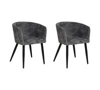 Fauteuil repas tissu chenille gris Marlo