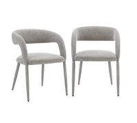 Lot de 2 fauteuils contemporain tissu taupe - Alessia