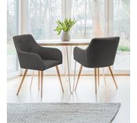 IDMarket - Lot de 2 chaises de Salle à Manger scandinaves, fauteuils de Table Dania Gris