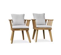 Lot de 2 fauteuils de jardin avec coussins