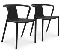 Lot de 2 fauteuils de jardin CITY GARDEN DIEGO FT, en polypropylène, empilables avec accoudoirs, gris anthracite