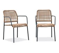 City Garden - Lot de 2 fauteuils de jardin Marceau 78 cm Naturel