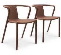Lot de 2 fauteuils de jardin empilables CITY GARDEN DIEGO FT, en polypropylène avec accoudoirs, Terracotta