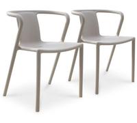 Lot de 2 fauteuils de jardin empilables CITY GARDEN DIEGO-FT, polypropylène avec accoudoirs, Sable
