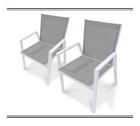 Paris prix Lot de 2 fauteuils de jardin empilables - Blanc