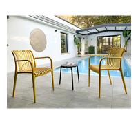 Lot de 2 Fauteuils de Jardin Tiago 81cm Moutarde