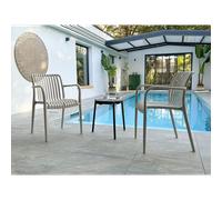 Lot de 2 fauteuils de jardin - CITY GARDEN - Tiago-FT - Empilable - Sable