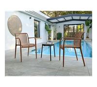 Lot de 2 fauteuils de jardin - CITY GARDEN - Tiago-FT - Empilable - Terracotta