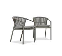Lot de 2 Fauteuils de Jardin Empilables "Gambi" 79cm Anthracite