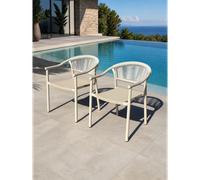 Lot de 2 fauteuils de jardin - grège
