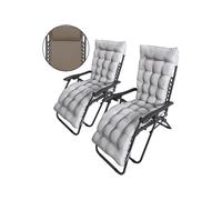 Lot de 2 fauteuils de jardin inclinables zéro gravité Sintra - Taupe