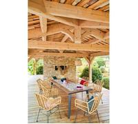 Lot de 2 fauteuils de jardin ""Lambada"" sésame en acier traité époxy - Hespéride
