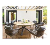 Lot de 2 fauteuils jardin ORIENGO Anthracite Graphite Aluminium, Mailles tressées, Polyester Hespéride
