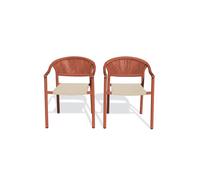 Lot de 2 fauteuils de jardin - - Terracotta - SUMBA