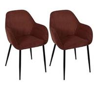 AltoBuy Amory - Lot de 2 fauteuils de Table en Velours côtelé Coloris Terracotta