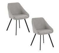 Lot de 2 fauteuils de table Maxine en tissu - Gris