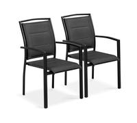 Lot de 2 fauteuils en aluminium noirs Butterfly - Oviala