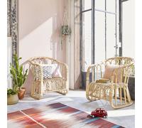 Lot de 2 fauteuils en rotin confort