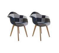 Lot de 2 Fauteuils - HOME DECO FACTORY - Patchwork - Confortables - Multicolore