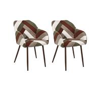 Lot De 2 Fauteuils - Home Deco Factory - Scott - Patchwork - Côtelé - Multicolore