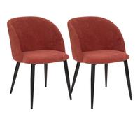 Lot de 2 fauteuils imitation chêne ""Céleste"" en velours côtelé Atmosphéra - Terracotta - Terracotta -