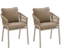 Lot de 2 fauteuils jardin ORIENGO Beige Argile Aluminium, Mailles tressées, Polyester Hespéride