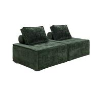 Lot de 2 fauteuils modulables compressés en tissu 170 cm vert Tiby Oviala