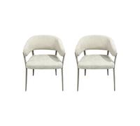 Lot de 2 fauteuils repas 55x55x78 cm en tissu beige - EKYO