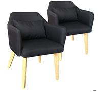 Menzzo Dantes Lot de 2 Fauteuils Scandinaves, Tissu, Noir, 58 x 58 x 70 cm