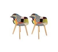 AltoBuy Patchwork - Lot de 2 Fauteuils Scandinaves Multicolore
