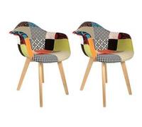 Lot de 2 Fauteuils Scandinaves Multicolore - PATCHWORK -
