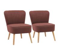 Lot de 2 fauteuils style crapaud en tissu bordeaux Madison - Oviala