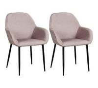 Lot de 2 Fauteuils Velours Côtelé Rose - ALESSIA - ALTOBUY Rose G