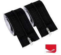 Lot de 2 fermetures éclair autocollantes - 218 cm x 7,6 cm - Protection contre la poussière - Noir - Pour murs de protection contre la poussière, murs, serres, tentes et zones de construction