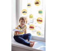 Lot de 2 feuilles d'autocollants pour fenêtre Cars Ka-Chow Bubbles - Dimensions : 30 x 30 cm - Pour chambre d'enfant, chambre de bébé, voiture