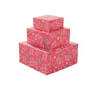 Lot de 2 feuilles et étiquettes de papier cadeau Merry Christmas rouge 736216