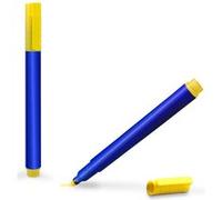 Lot de 2 Feutres Détecteurs de Faux Billets WAYTEX Facile et Rapide, Stylos Testeurs Fausse Monnaie, Euros, Dollars, Livres Sterling, etc Jaune G