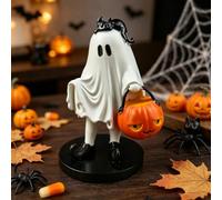 Lot de 2 figurines fantômes décoratives pour Halloween, décoration de table avec chauve-souris, citrouille, figurines décoratives pour Halloween, décoration de table (A)