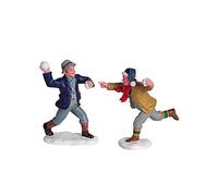 Lot de 2 Figurines pour Village de Noël thème Bataille de Boules de Neige par Lemax