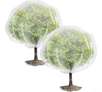 Lot de 2 filets de barrière à oiseaux en maille épaisse 60 avec fermeture éclair, housse de protection respirante pour arbres fruitiers, filet antiparasitaire pour jardin, blanc, 180 x 180 cm