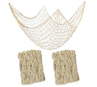 Lot de 2 filets de pêche décoratifs de 203,2 x 101,6 cm, décoration de fête sur le thème de l'océan, filet de pêche à suspendre au mur pour chambre côtière, salle de bain ou décorations de fête sous