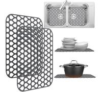 Lot de 2 films de protection d'évier en silicone pour fond d'évier de cuisine, résistant à la chaleur, passe au lave-vaisselle, accessoires d'évier antidérapants, tapis de protection flexible pour