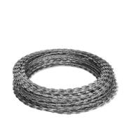 Lot de 2 fils barbelés en acier galvanisé - Longueur : 100 m - Fil spiralé pour jardin, clôture, chaîne de barrière et atelier pour sécuriser et fixer en extérieur