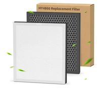Lot de 2 Filtre de Rechange HY4866, Compatibles avec Filtre de Remplacement MORENTO HY4866, HY4866-WF, WESTHEY HY4866 pour Purificateur d'Air, H13 true HEPA charbon, Numéro de Pièce：HY4866