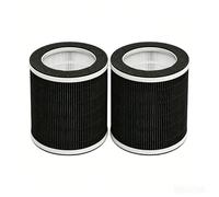 Lot de 2 filtres de rechange 3 en 1 pour système de filtration FY2200 compatible avec les purificateurs d'air Philips 2200 Series AC2210, AC2220 et AC2221, H13 True Hepa + charbon actif, noir/blanc