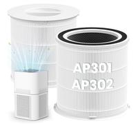 Lot de 2 filtres HEPA de rechange AP301 AP302 AP303, compatibles avec Dayette AP301 AP302 Air Puri-fier, pour JOWSET AP301 AP302 AP303 purificateur d'air Puri-fier, H13 True HEPA, filtre d'origine
