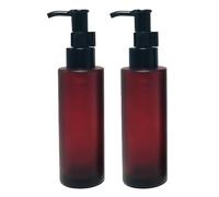 Lot de 2 flacons à pompe en verre dépoli de qualité supérieure - 100 ml - Pour la maison, la cuisine et les voyages (vin rouge)