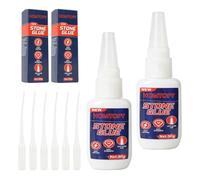 Lot de 2 flacons de colle pour pierre de 30g chacune accompagnés de 6 embouts doseurs, adapté à la réparation de pierres, jade, céramique, verre et divers matériaux artisanaux