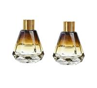 Lot de 2 flacons diffuseurs vides rechargeables en verre de 60 ml pour aromathérapie, parfum, accessoires de rechange pour diffuseur de parfum (dégradé ambré)